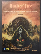 HIGH ON FIRE "Luminiferous" stoner heavy metal ~ Magazine Print/Promo Ad 2015