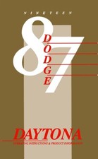 1987 Dodge Daytona Owner's Manual