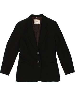 VINTAGE Womens 2 Button Blazer Jacket IT 48 XL Black Wool BL09 | eBay