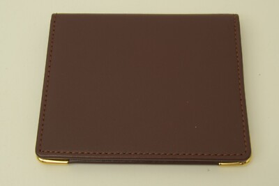 Authentic Cartier Burgundy Flip Wallet Mirror VRG Leather Decor