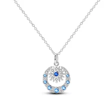 MULA Original CZ Star Moon Pendant Necklace For Women Jewelry 925 Silver Plated