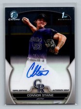 2023 Bowman Chrome #CPA-CSE Connor Staine Chrome Prospect Auto Rockies