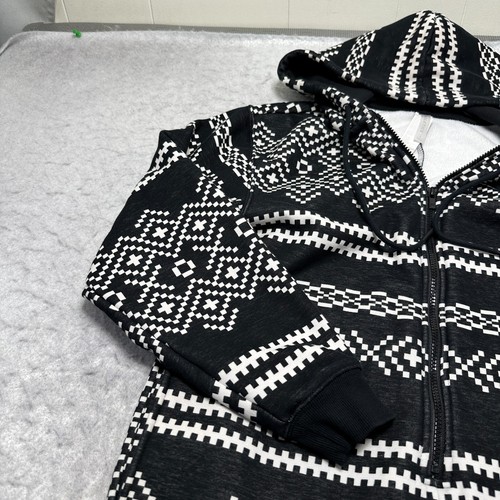 Fabletics Fleece Einteiler Overall mit Kapuze schwarz weiß Fair Isle Damen Größe S - Bild 3 von 11