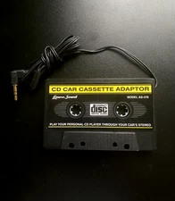 Car Audio AUX Cassette Adaptor, Black/Gold Color Model AS-470