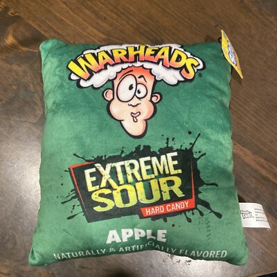 Warheads Pillow Plushy Green Extreme Sour Apple 9  X 8 