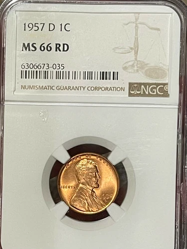 1957 D Lincoln Wheat Cent MS66RD NGC GRADED (035)