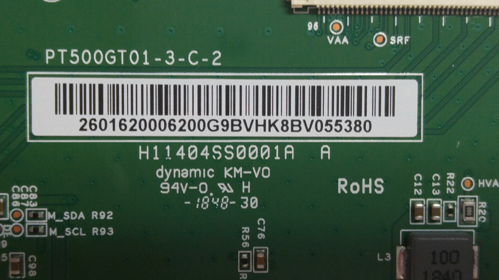 TCON BOARD SCEPTRE H50, PT500GT013C2, H11404SS0001A A eBay