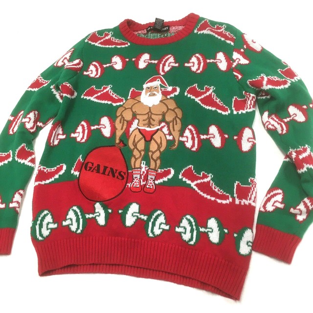 muscle santa sweater