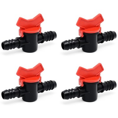 Barbed Ball Valve 4PCS 1/2-Inch ID In-Line Ball Valve Shut-Off Switch with Ho...