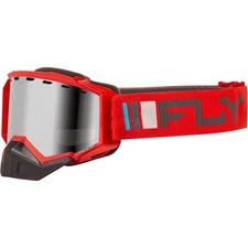 Fly Racing Red/Charcoal Zone Snow Goggles W/Silver Mirror/Smoke Lens 37-50276