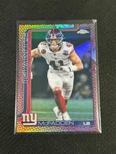 Micah McFadden 2025 Topps Chrome Football Leather Refractor #232 NYG Giants