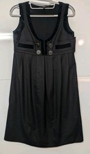 Gucci 2007 Wool-Blend Dress Women's Size 40 Empire Waist Velvet Trim Babydoll