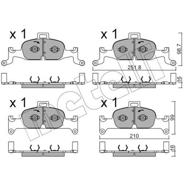 Metelli BremsbeläGe Bremsbelegsatz Vorne System ATE FüR Audi A4 Avant-image