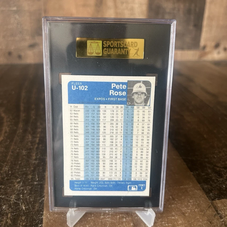 1984 Fleer обновление Пит Роуз #U-102 экспозиции SGC 96 новом 9 - Изображение 2 из 4