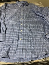 Kirkland Signature Men's Traditional Fit Non-Iron Dress Shirt Blue 34/35