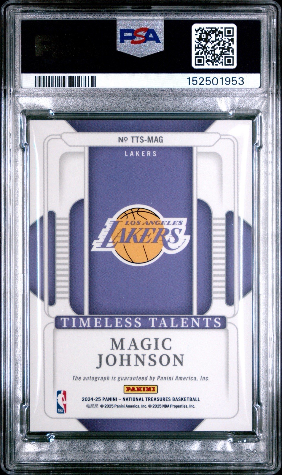 2024-25 Panini National Treasures - Timeless Talents Gold Magic Johnson /10 Auto view 2