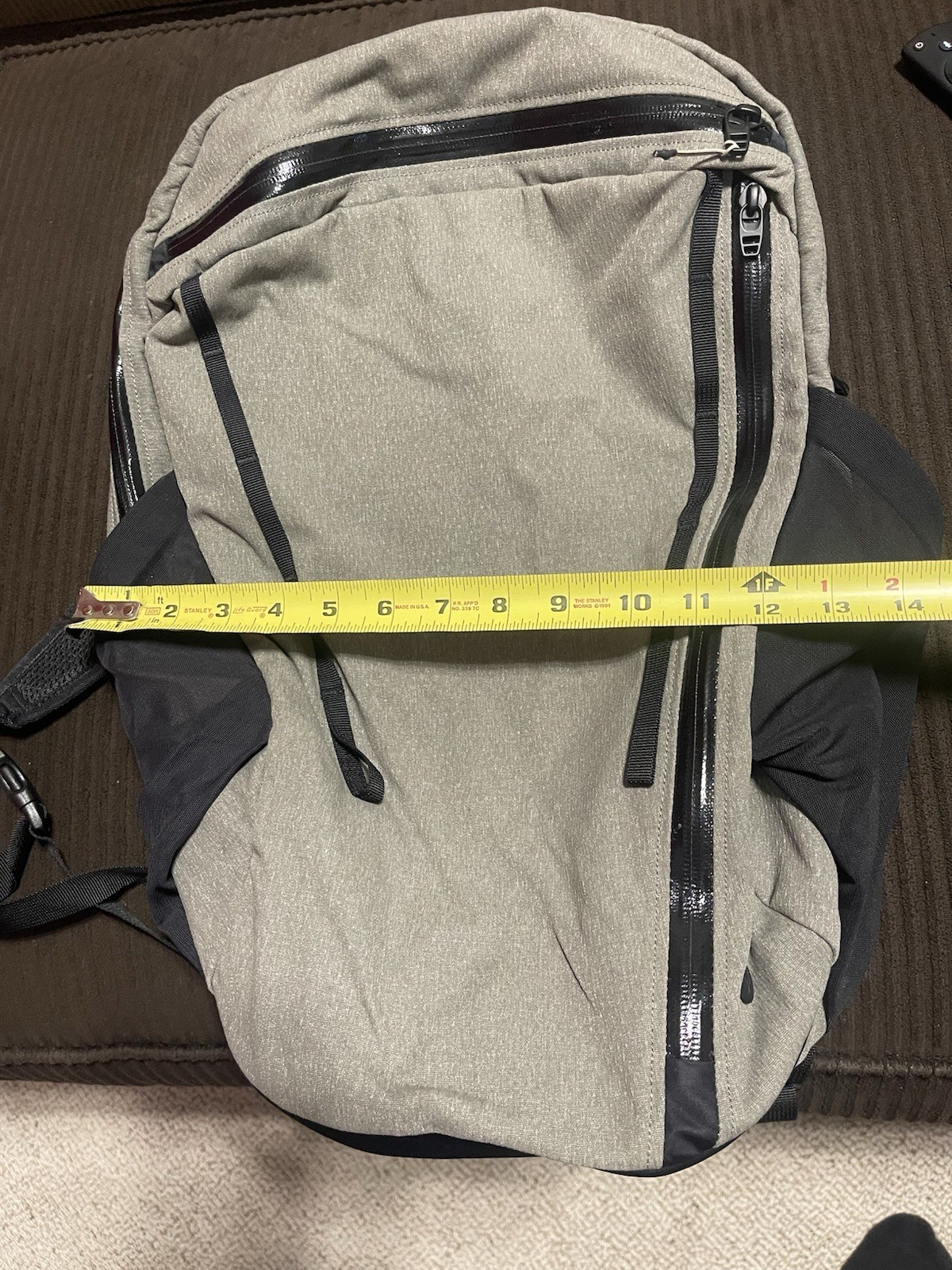 NWT Lululemon Double Zip Backpack 22L  Grey And Black Laptop Bag image 3