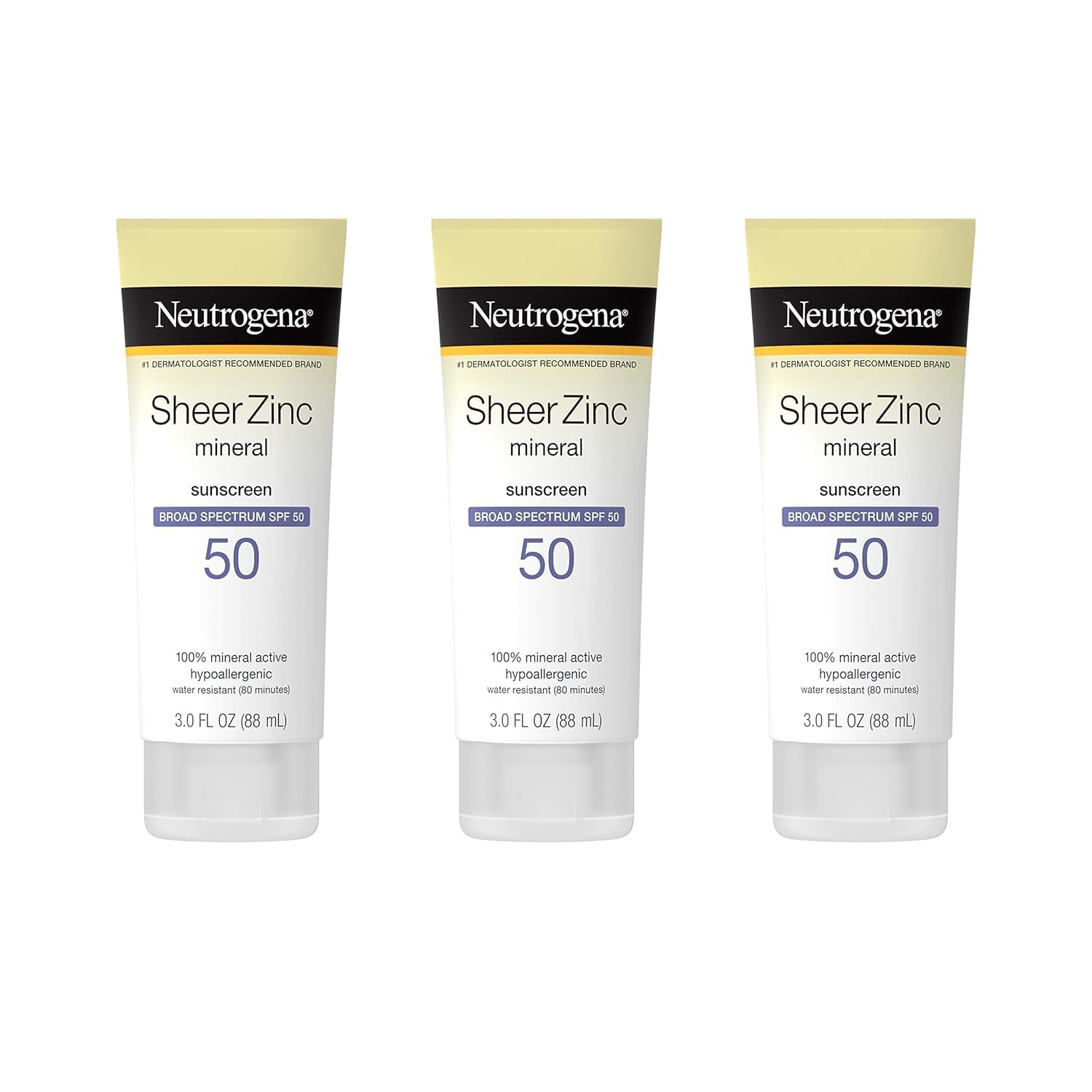 Mineral Sunscreen Sheer Zinc Oxide Dry-Touch SPF Broad Spectrum Sunblock Lotion