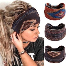 Boho Headbands for Women Wide Knotted Head Bands African Floral Style 44