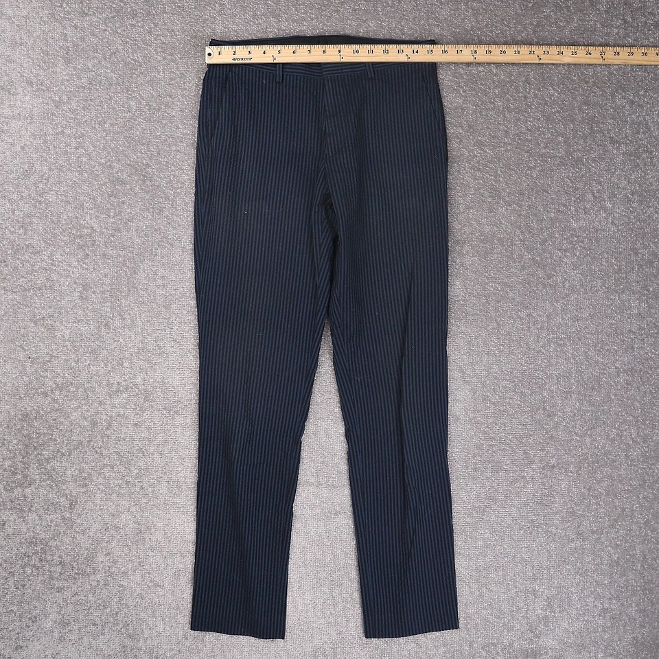 J.CREW Ludlow Slim Fit Seersucker Striped 29x32 Blue Tapered Leg Pants - Image 3 of 4