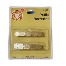 Vintage 1970s Gold Hair Barrette two pack New in Box Hair Accessories
