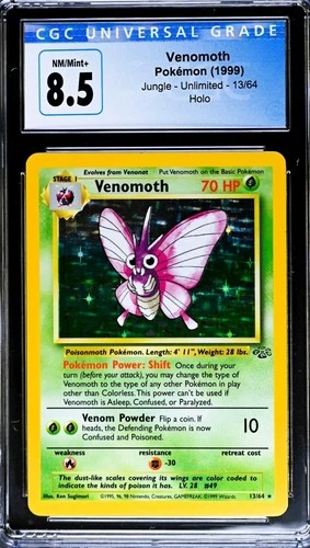 Pokémon TCG Jungle Venomoth Holo Rare Unlimited 13/64 CGC 8.5 1999 HP 70