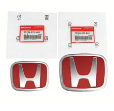 2X Front Grille Trunk Badge FITS Honda Accord Sport 4Dr Sedan H Emblem 2016 2017