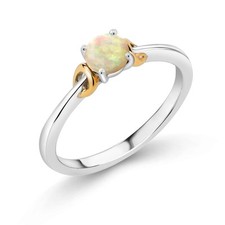 Gemstone Solitaire Engagement Ring Womens Two-Tone Wedding Promise Ring