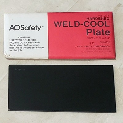 American Optical Weld Cool No. 274 WC12H Shade 12 Welding Plate Lens 2'' x 4 1/4''