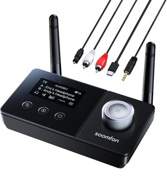 SOOMFON Bluetooth 5.3 3-in-1 Sender und Empfänger für TV Audio