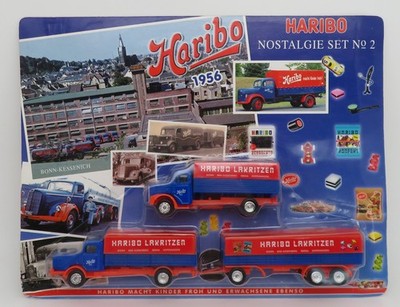 GRELL HO 1/87 2 TRUCK TRUCK TRAILER MAN BÜSSING 8000 + MAN DIESEL HARIBO