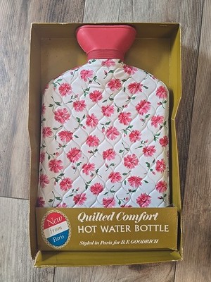 Vintage New Quilted Hot Water Bottle Paris B.F Goodrich