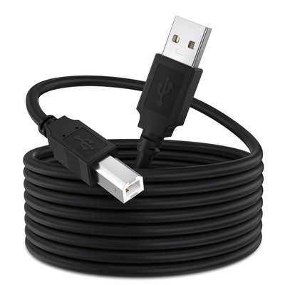 USB 2.0 Printer Cable 30 FT,2.0 High Speed Type A DY-10M, Black 