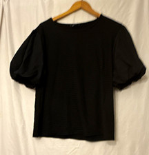 Unique Spectrum Black Solid Knit Crew Neck Pu...