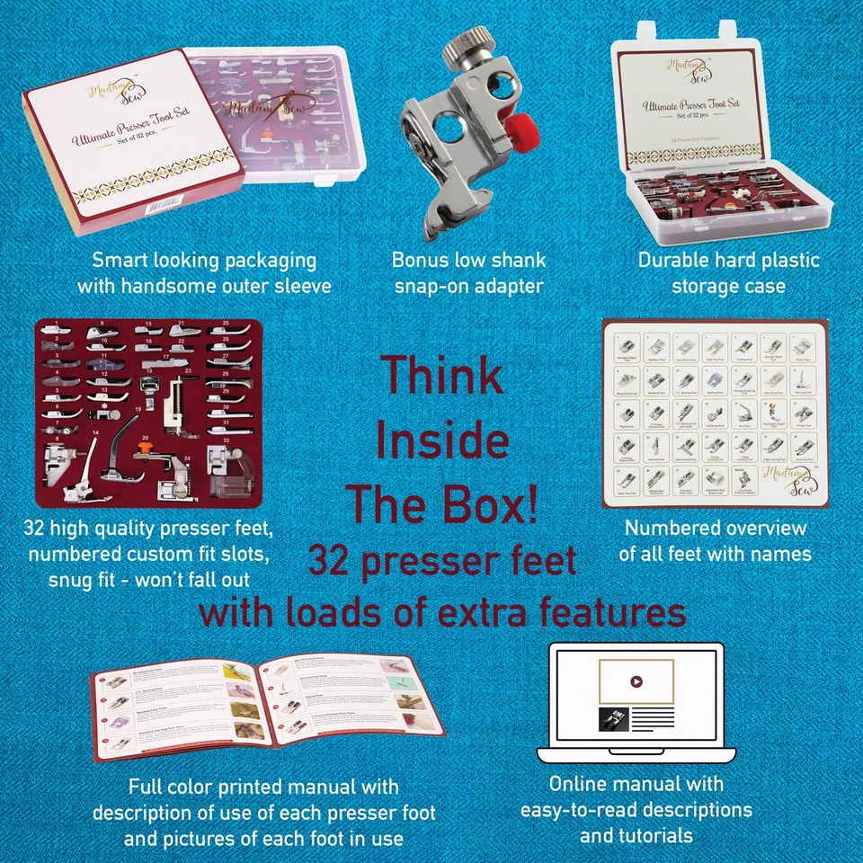 Presser Foot Set 32 Piece Set | The ONLY Sewing Machine Presser Foot Kit with... - Image 2 of 4