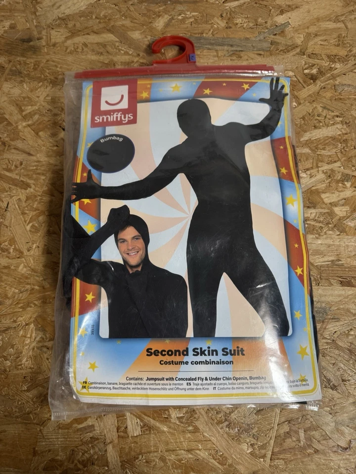 Traje de segunda piel de lycra negra Smiffys con bolsa, XL Foto 3 de 4