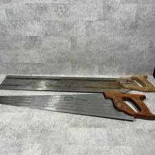 Lot Of 2 Vntg Sears Craftsman Saws Kromedce Taper Ground 26” 36194 & Miter Saw