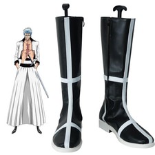 IN STOCK Arrancar Sexta Espada Grimmjow Jaegerjaquez Cosplay Shoes Black Boots