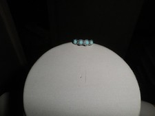 Sterling Silver 4 round turquoise stones Decorated Ring for Women size 6