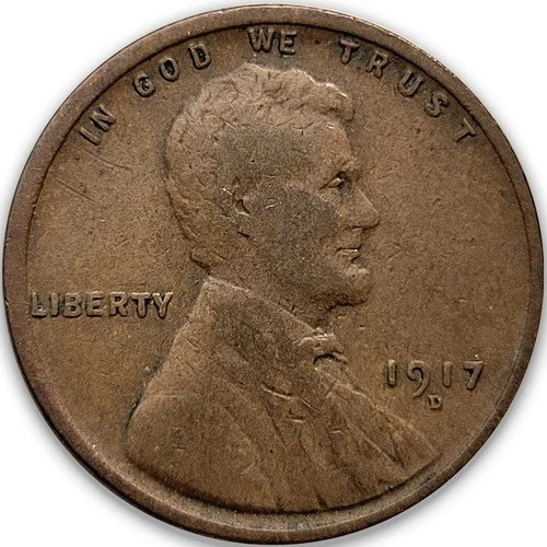 1917-D Lincoln Wheat Penny Cent 1c Fine VG++ * Original Surfaces * 1917D #4