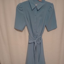Eliza J Women's Puff Sleeve Mini Shirt Dress in Light Blue Size 6