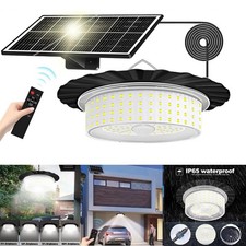 Solar Pendant Light Outdoor Indoor Hanging Light Waterproof for Barn Shed Garden