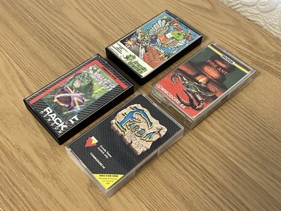 4 x Commodore 64 C64 diverse Kassettenspiele - ungetestet - ️Retro Geschenkidee ️