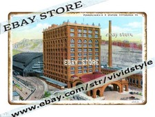 Tin Sign 1920s Pennsylvania Railroad Station Pittsburgh Pennsylvania art prints