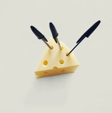 Cheese Pen Holder – Funny Desk Organizer, 3D Printed Office Gift, Unique Station