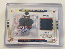 2021 Timeless Treasures Kenneth Gainwell GOLD 5/10 Rookie Patch Autograph Eagles