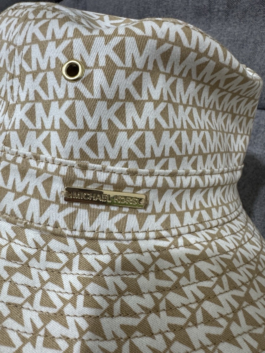【新品未使用】MKハット Michael Kors MK Logo Bucket Hat Tan White One Size Cotton Women | eBay