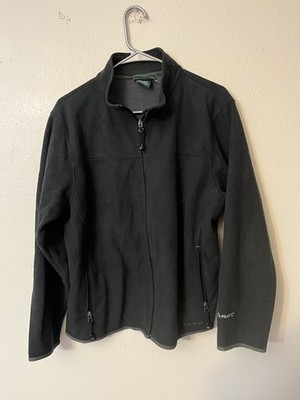 LL Bean Sweater Jacket Men XL Black Fleece Full Zip Polartec 0 AFX1