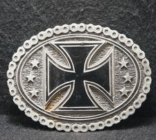 WK25116 VERY COOL VINTAGE 2004  CROSS  RELIGIOUS UNISEX FASHION BELT BUCKLE