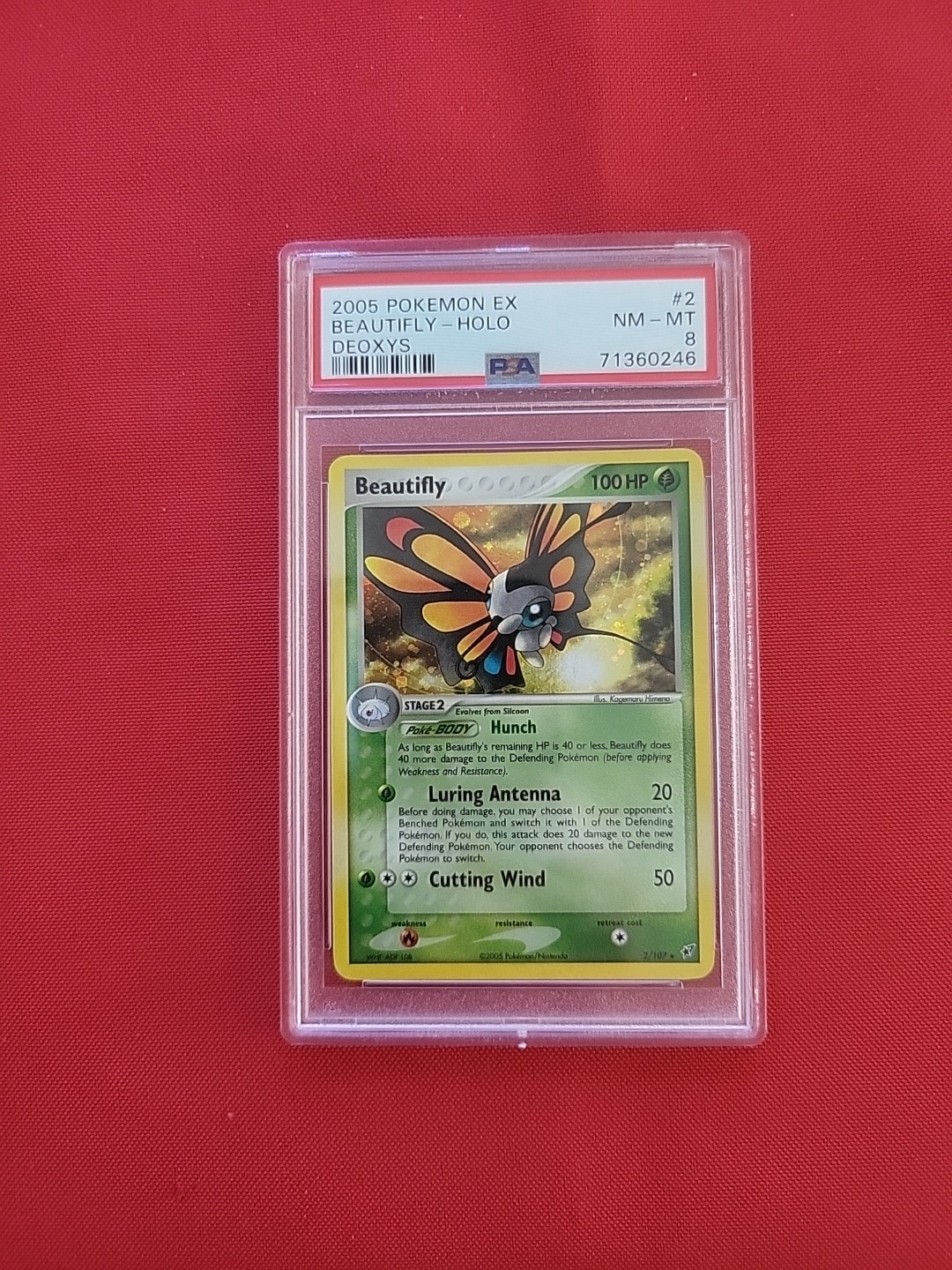 Pokemon: Beautifly #2/107 Holo Rare EX Deoxys 2005 Vintage - PSA 8 - E39